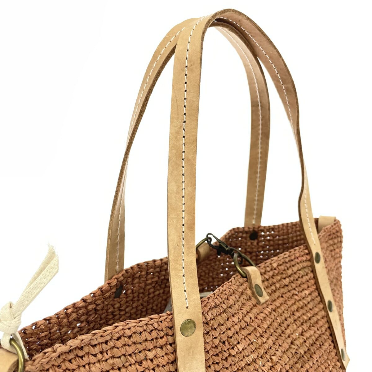 Ivahona basket bag, raffia, brown, ladies 4