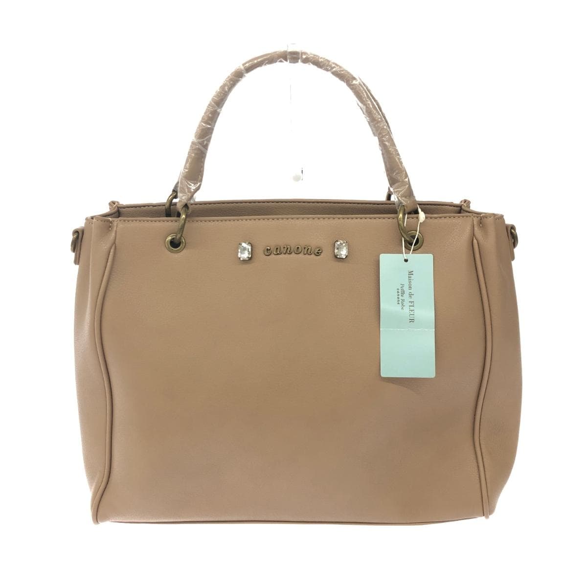 Maison de FLEUR 2WAY bag, star-catching visual bag, unused item, PVC, beige, ladies