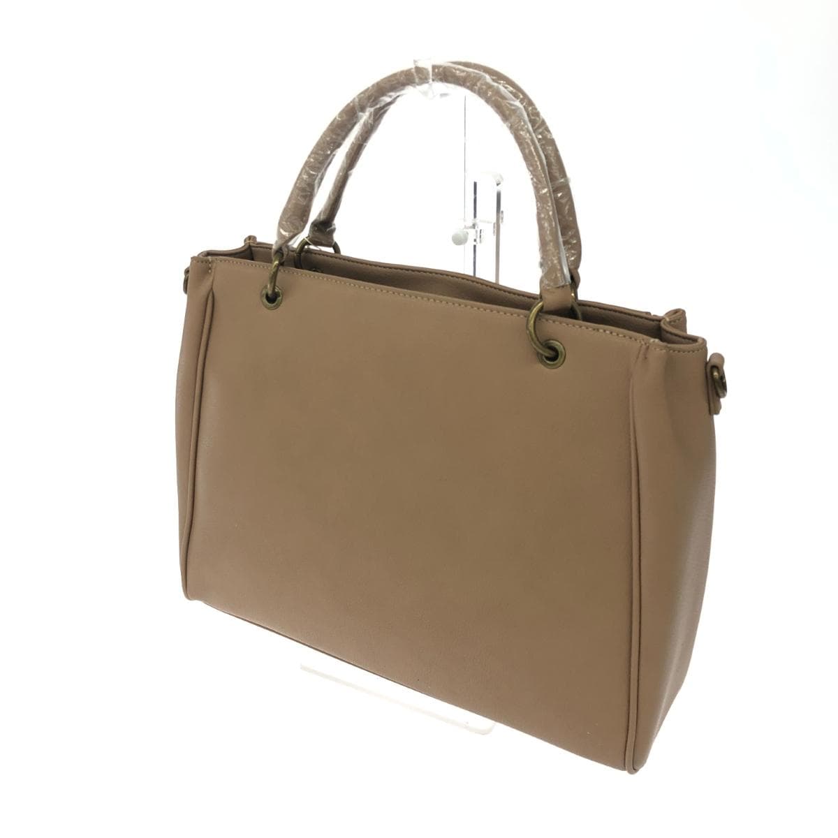 Maison de FLEUR 2WAY bag, star-catching visual bag, unused item, PVC, beige, ladies 3