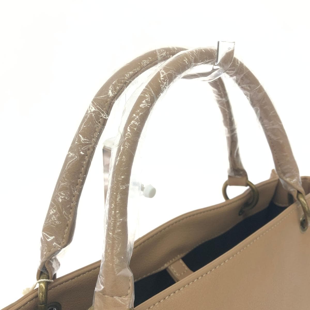 Maison de FLEUR 2WAY bag, star-catching visual bag, unused item, PVC, beige, ladies 4