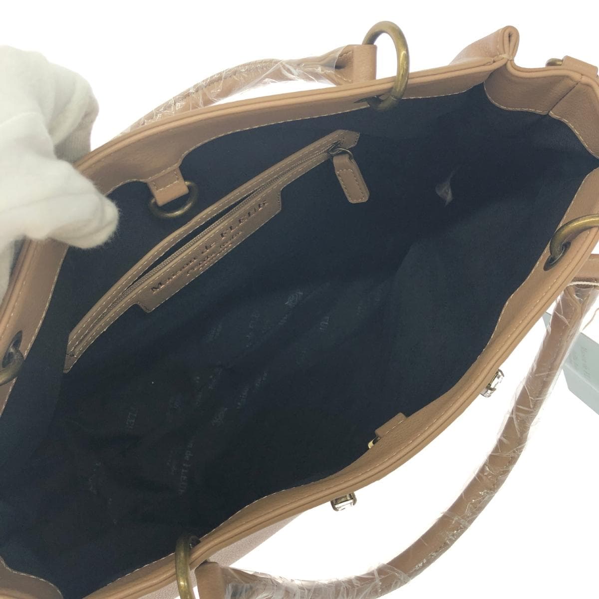 Maison de FLEUR 2WAY bag, star-catching visual bag, unused item, PVC, beige, ladies 8