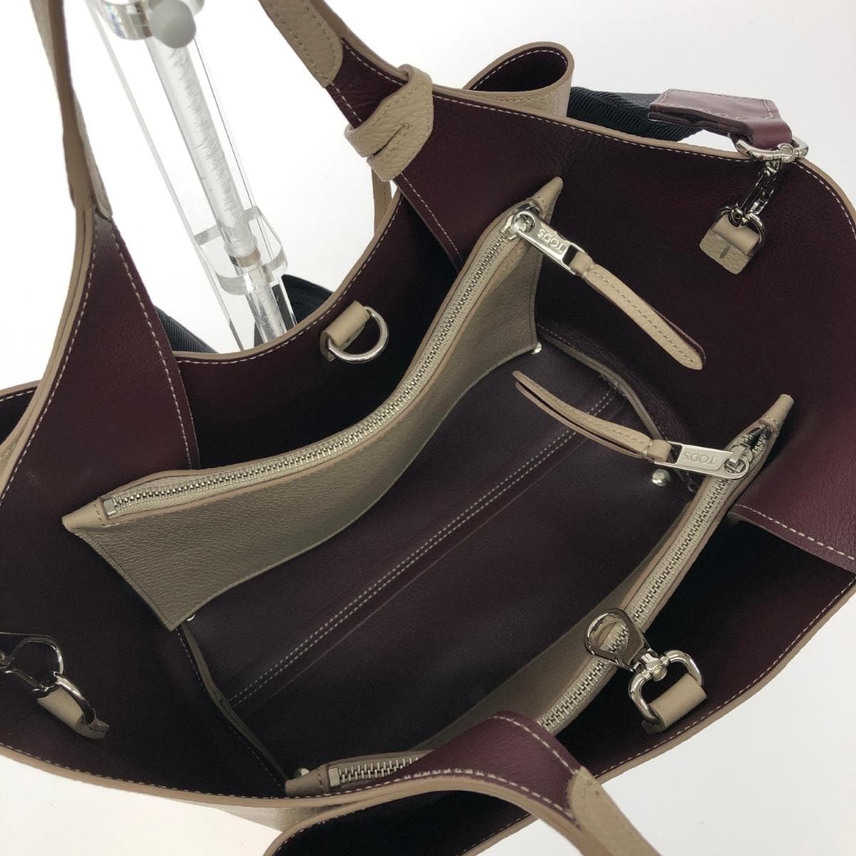 TOD'S 2WAY Bag in Excellent Condition APA 2 MANICI MINI TRAC LOGO Beige Women's 5