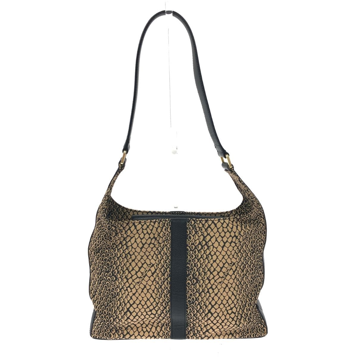 LANCEL One Shoulder Vintage Leather Black/Brown Ladies