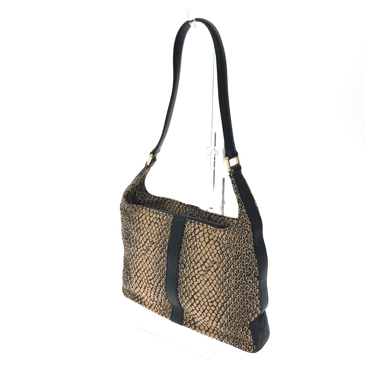 LANCEL One Shoulder Vintage Leather Black/Brown Ladies 3