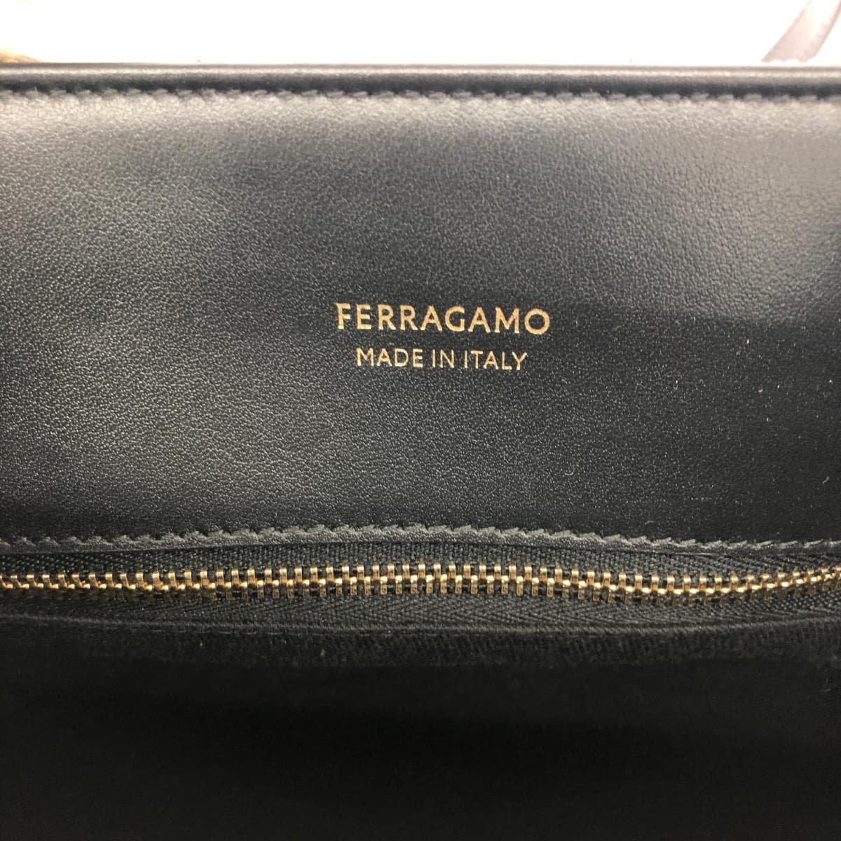 Salvatore Ferragamo 2WAY bag in excellent condition, logo raffia, black/beige, women's 7