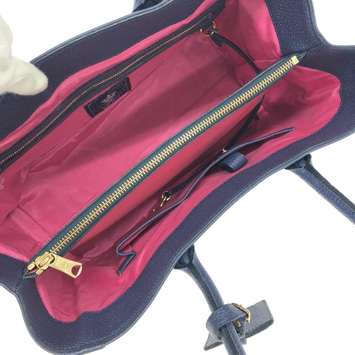 A.D.M.J (Accessoires De Mademoiselle) ADMJ/Tote Bag Good Condition Leather Navy Women's 7