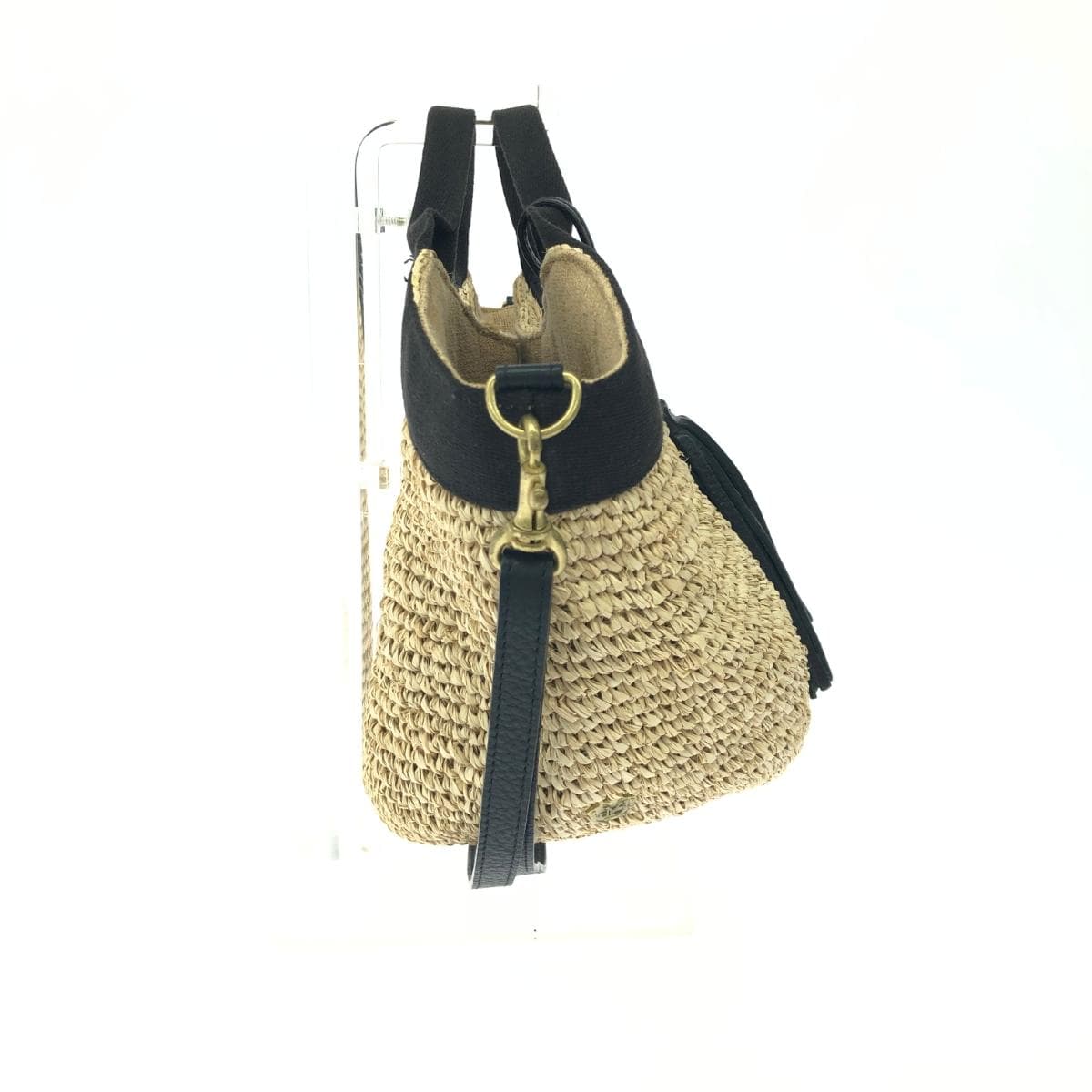 VIOLAd'ORO Viola d'Oro 2WAY Bag Rafia × Leather Beige Women's 2