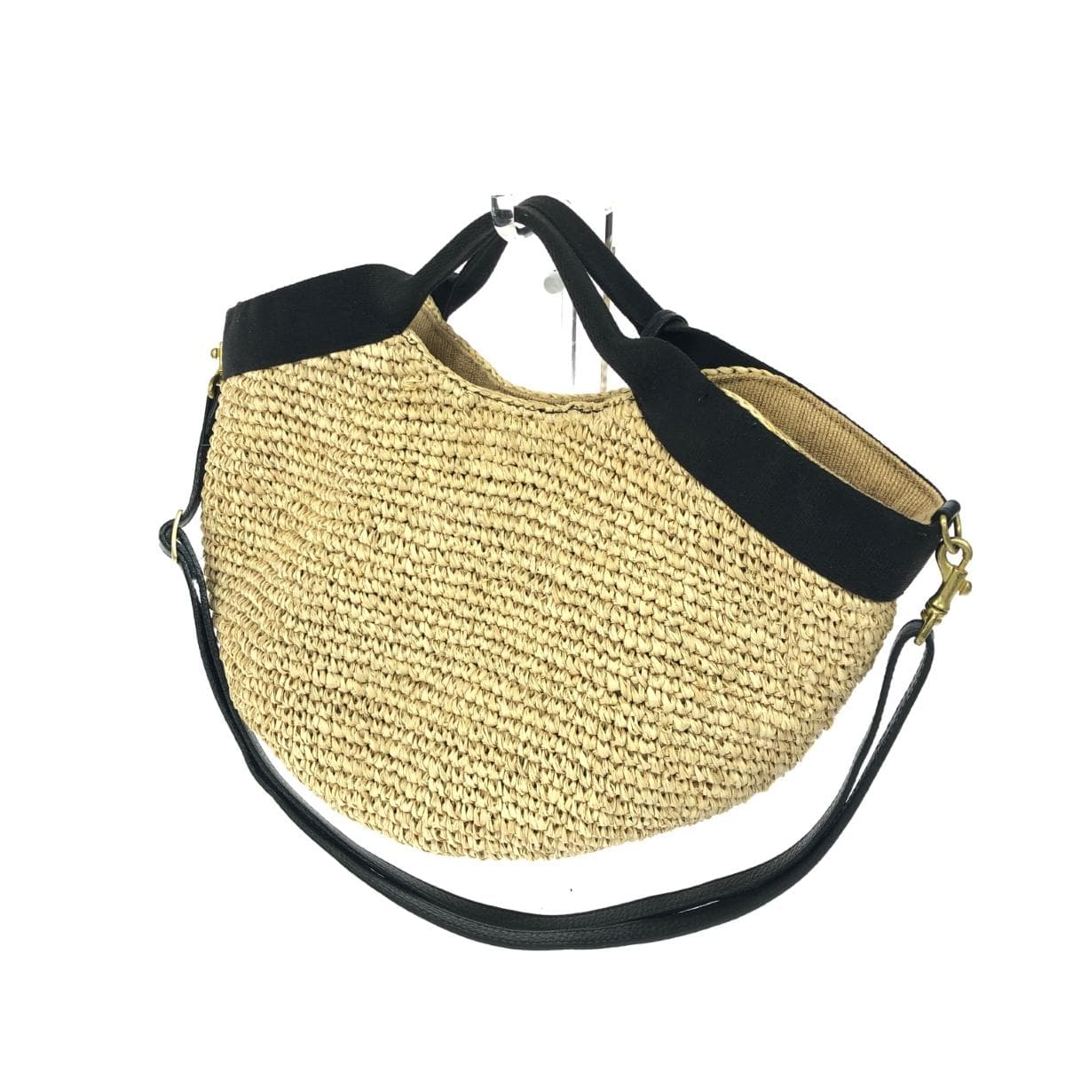 VIOLAd'ORO Viola d'Oro 2WAY Bag Rafia × Leather Beige Women's 3