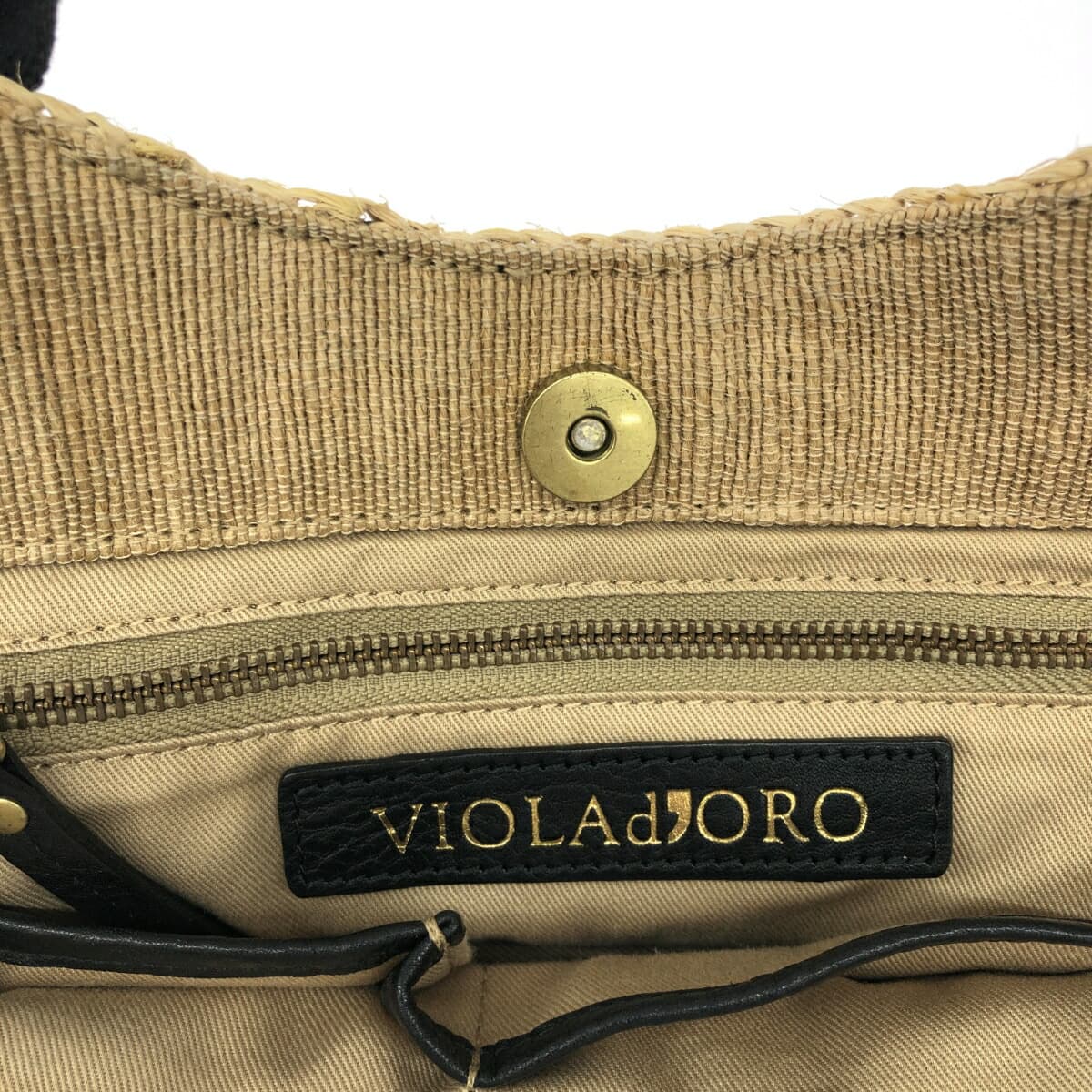 VIOLAd'ORO Viola d'Oro 2WAY Bag Rafia × Leather Beige Women's 7