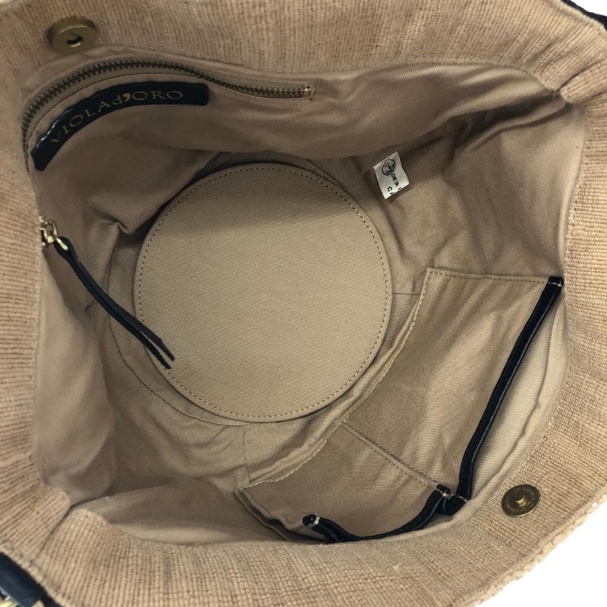 VIOLAd'ORO Viola d'Oro 2WAY Bag Rafia × Leather Beige Women's 8