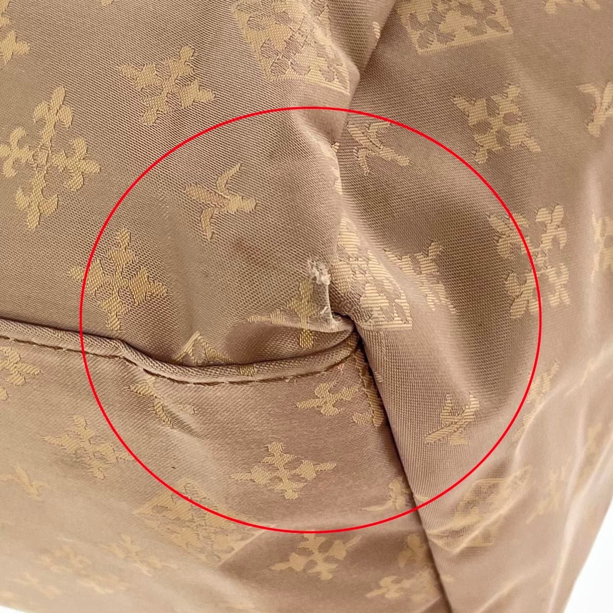 russet Lattice Mini Tote Bag Monogram/Nylon Beige Ladies 7