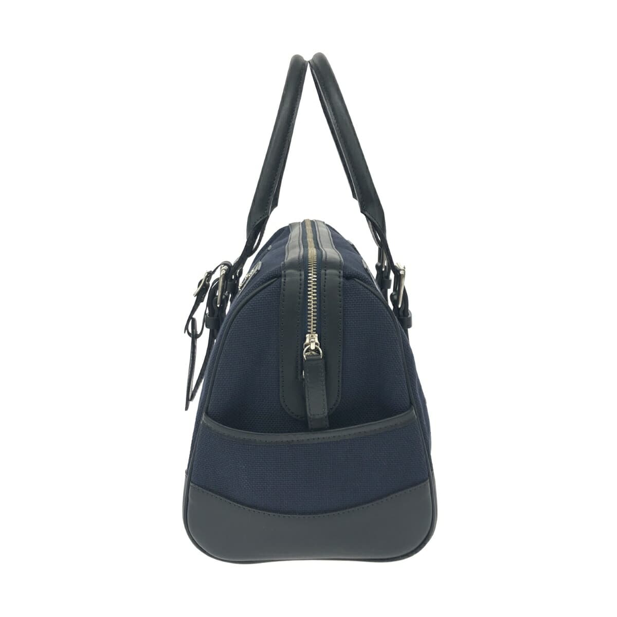 TRUSSARDI Boston Bag Logo Plate/Canvas Navy Unisex 2