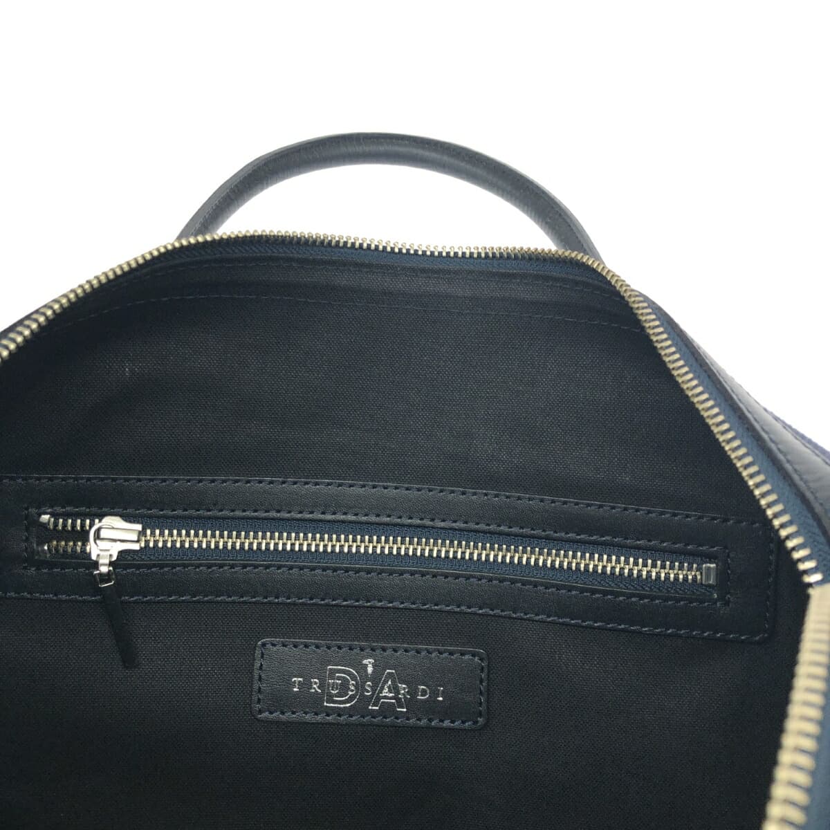 TRUSSARDI Boston Bag Logo Plate/Canvas Navy Unisex 5