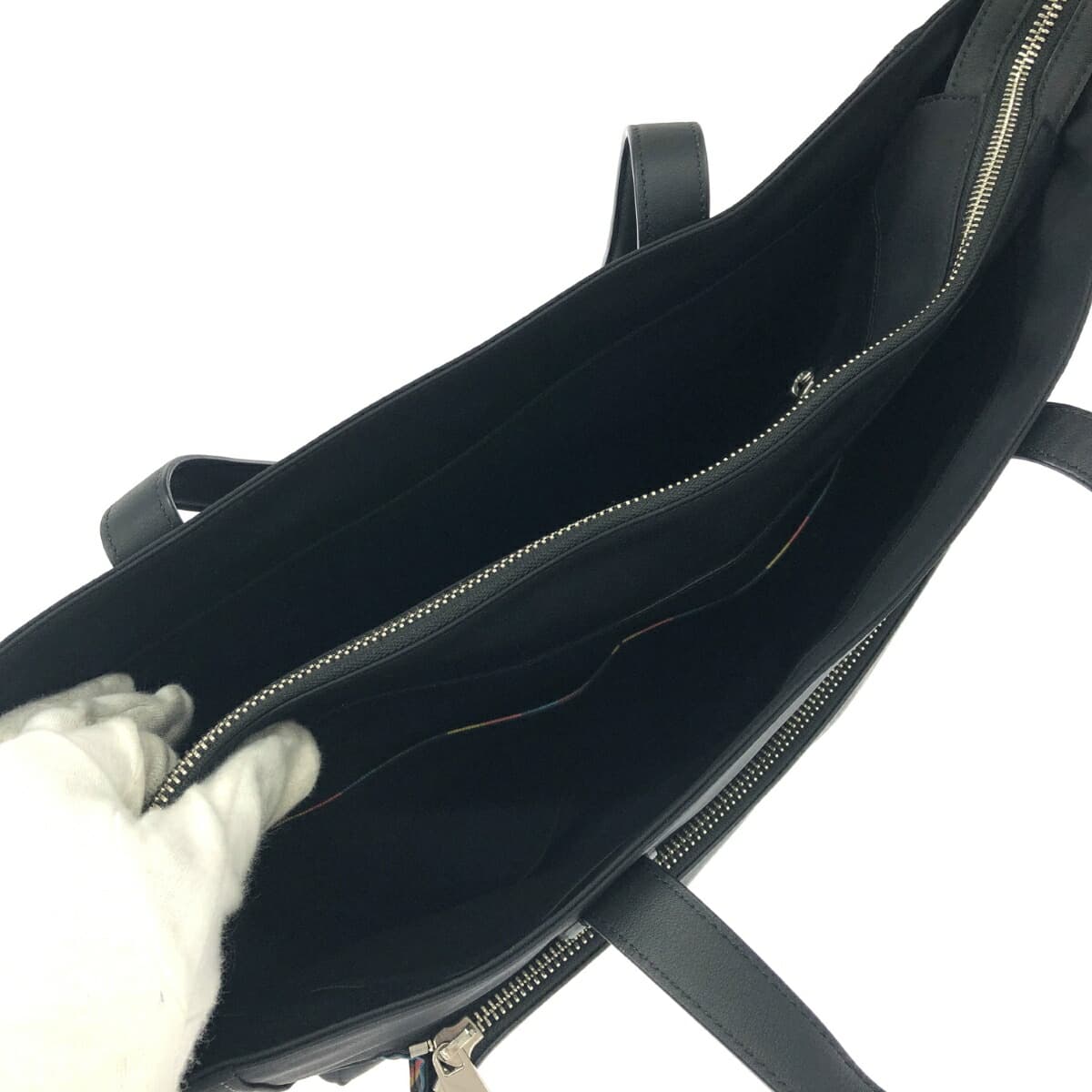 Paul Smith Tote Bag Nylon Leather Black 6