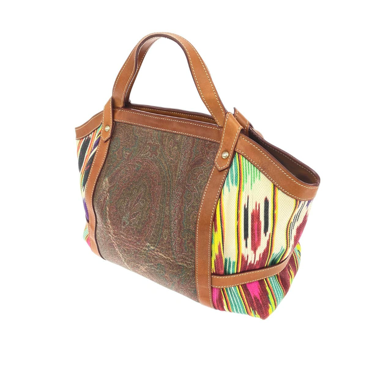 ETRO Handbag Paisley/PVC × Canvas/Combination Design Brown Ladies 3