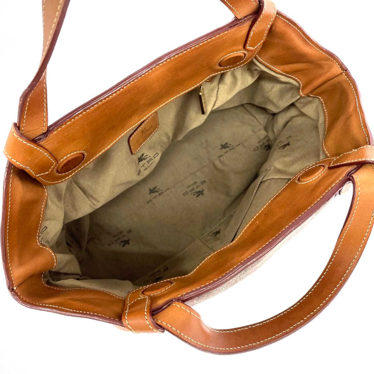 ETRO Handbag Paisley/PVC × Canvas/Combination Design Brown Ladies 4