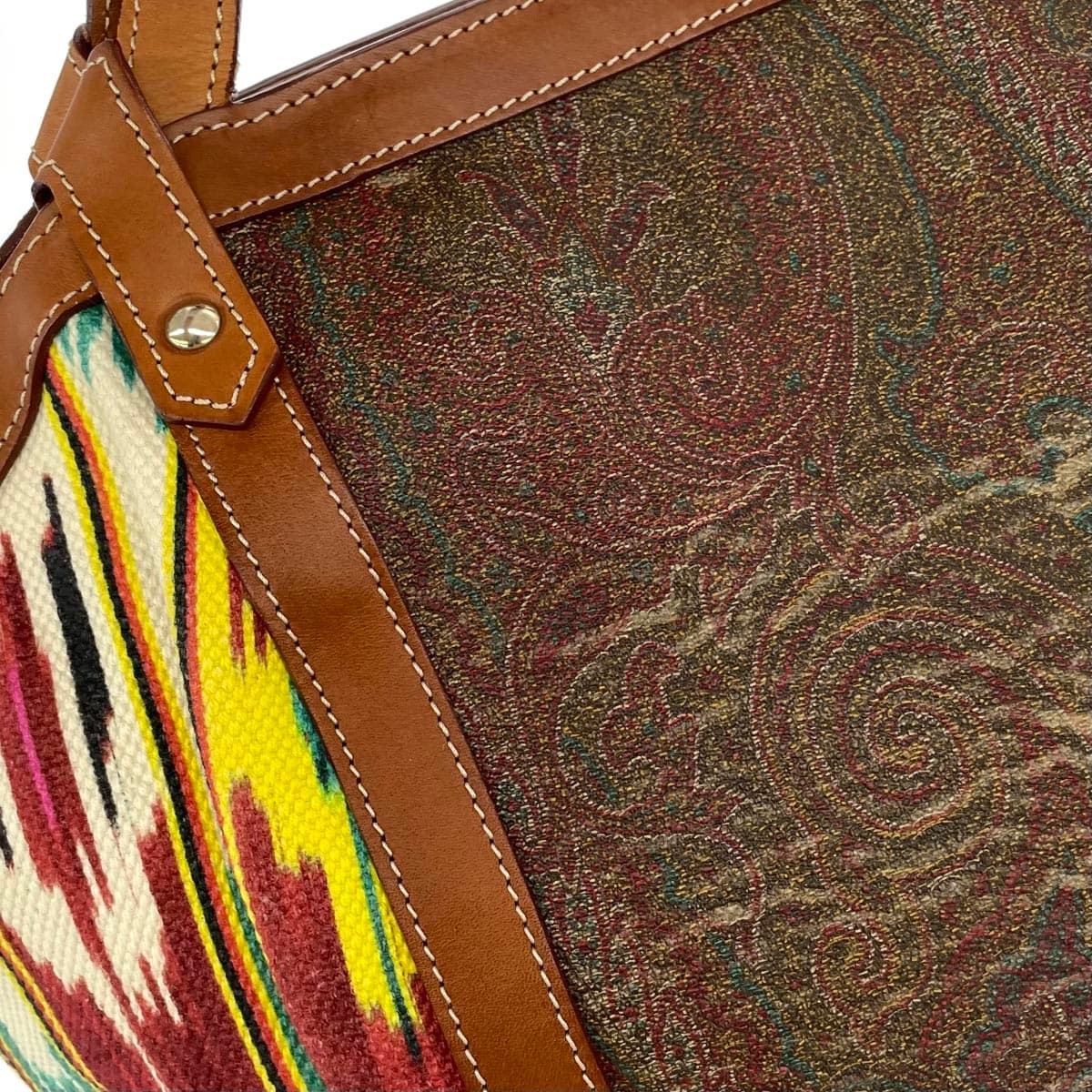 ETRO Handbag Paisley/PVC × Canvas/Combination Design Brown Ladies 5