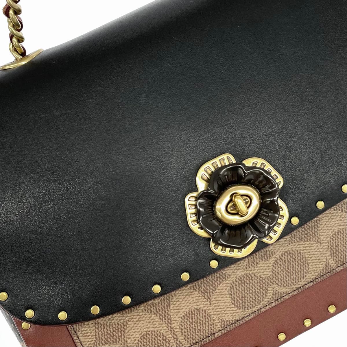 COACH Shoulder Bag Signature/Flower Turn Lock/PVC 4679 Brown Ladies 6