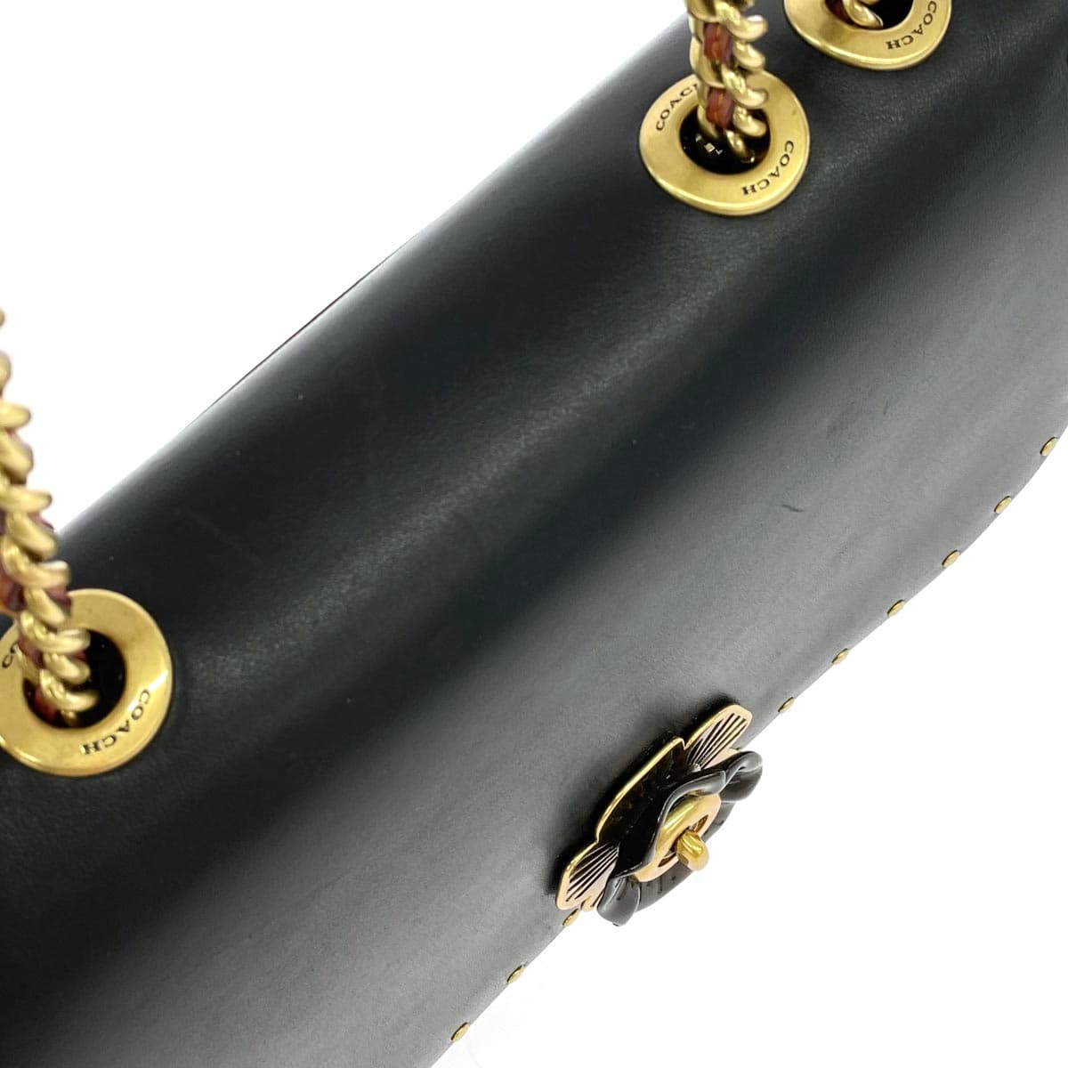 COACH Shoulder Bag Signature/Flower Turn Lock/PVC 4679 Brown Ladies 8