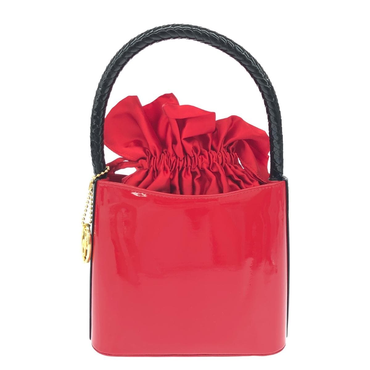 ROBERTA GANDOLFI Handbag - Drawstring / Enamel-like / PVC - Red - Ladies