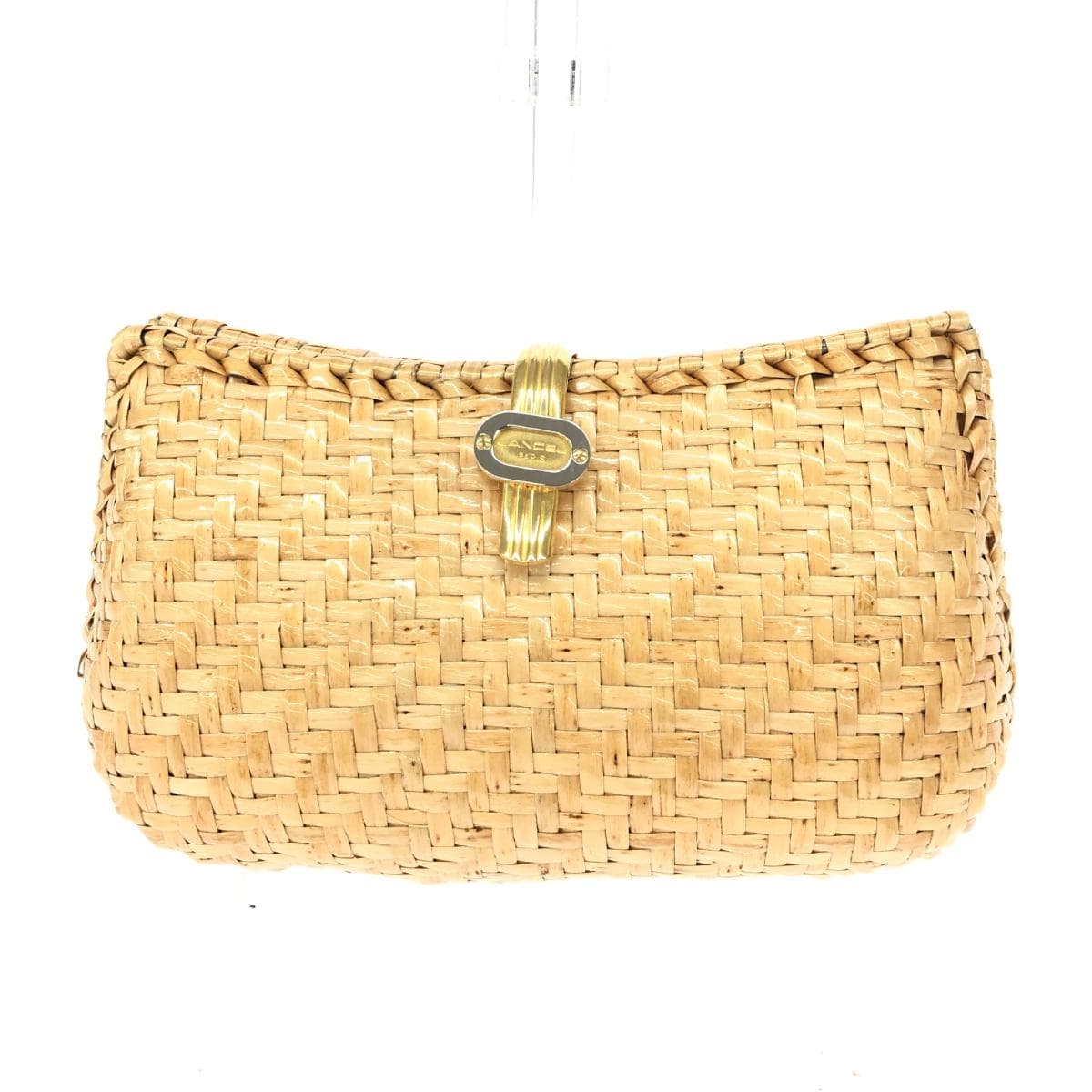 LANCEL Chain Clutch Bag Woven/Basket/Rattan Vintage Beige Women's