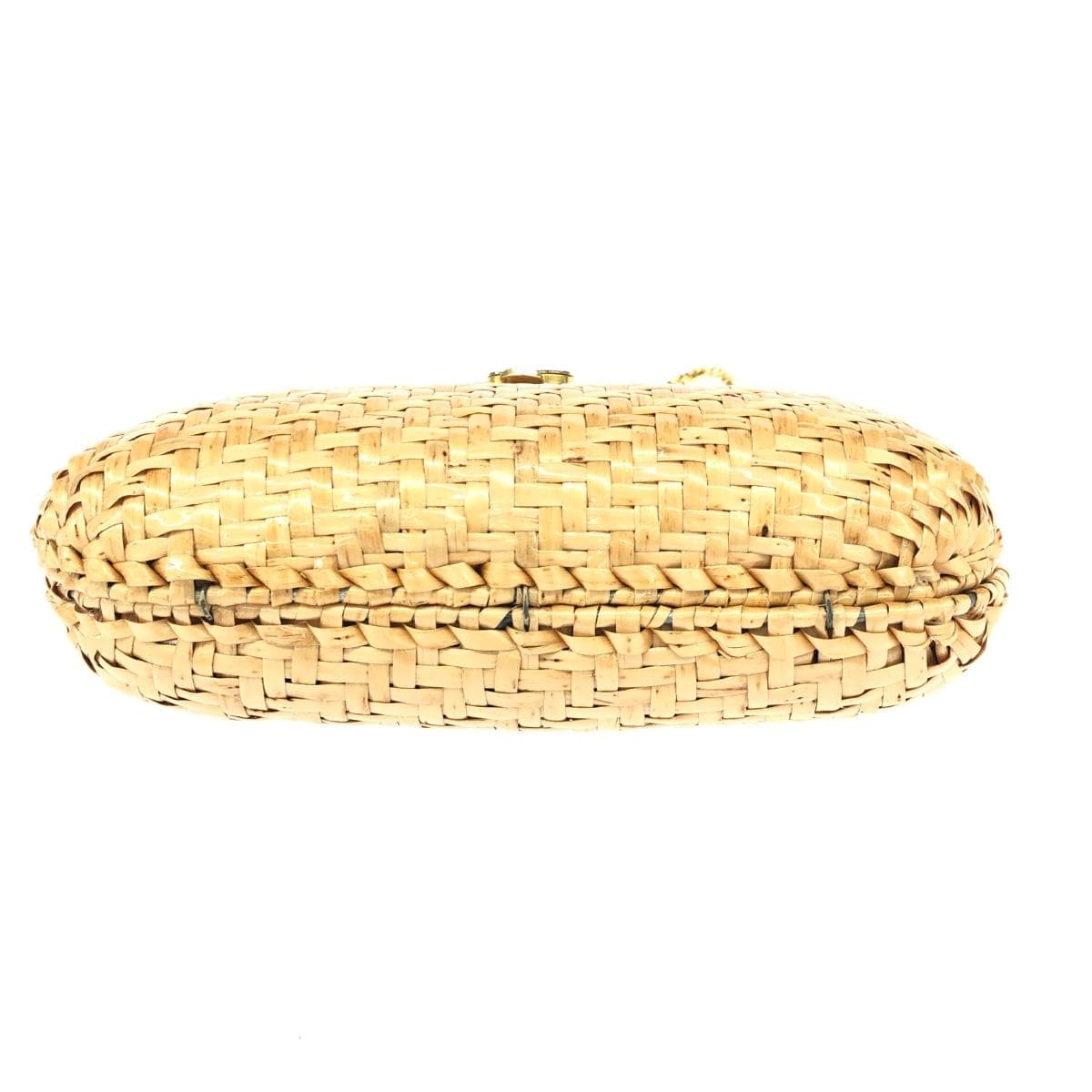 LANCEL Chain Clutch Bag Woven/Basket/Rattan Vintage Beige Women's 4