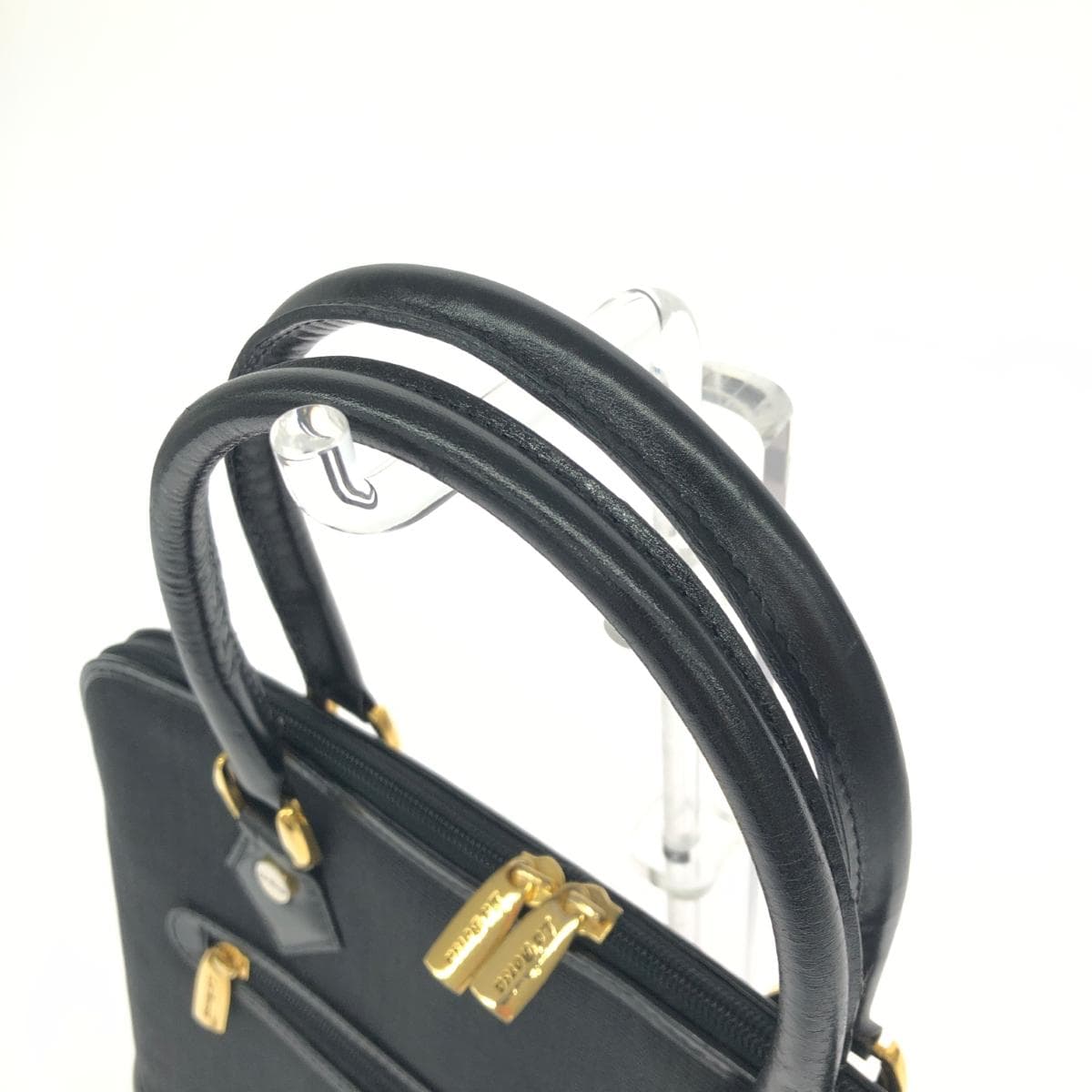 LA BORSA 2WAY Handbag Horsehair Black Women's 4