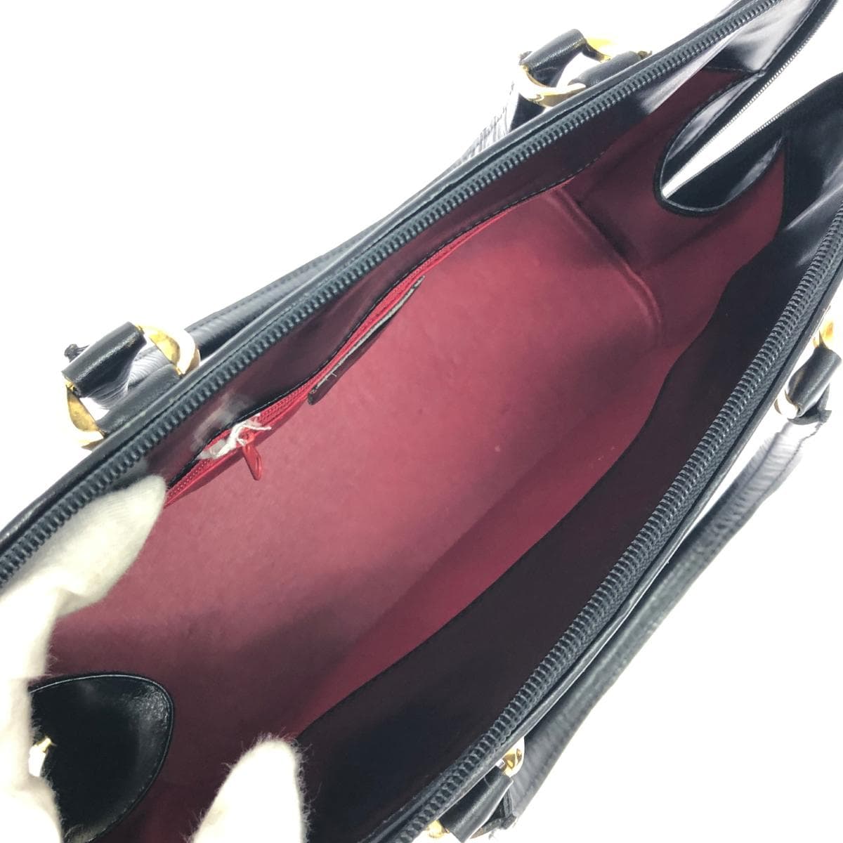 LA BORSA 2WAY Handbag Horsehair Black Women's 6