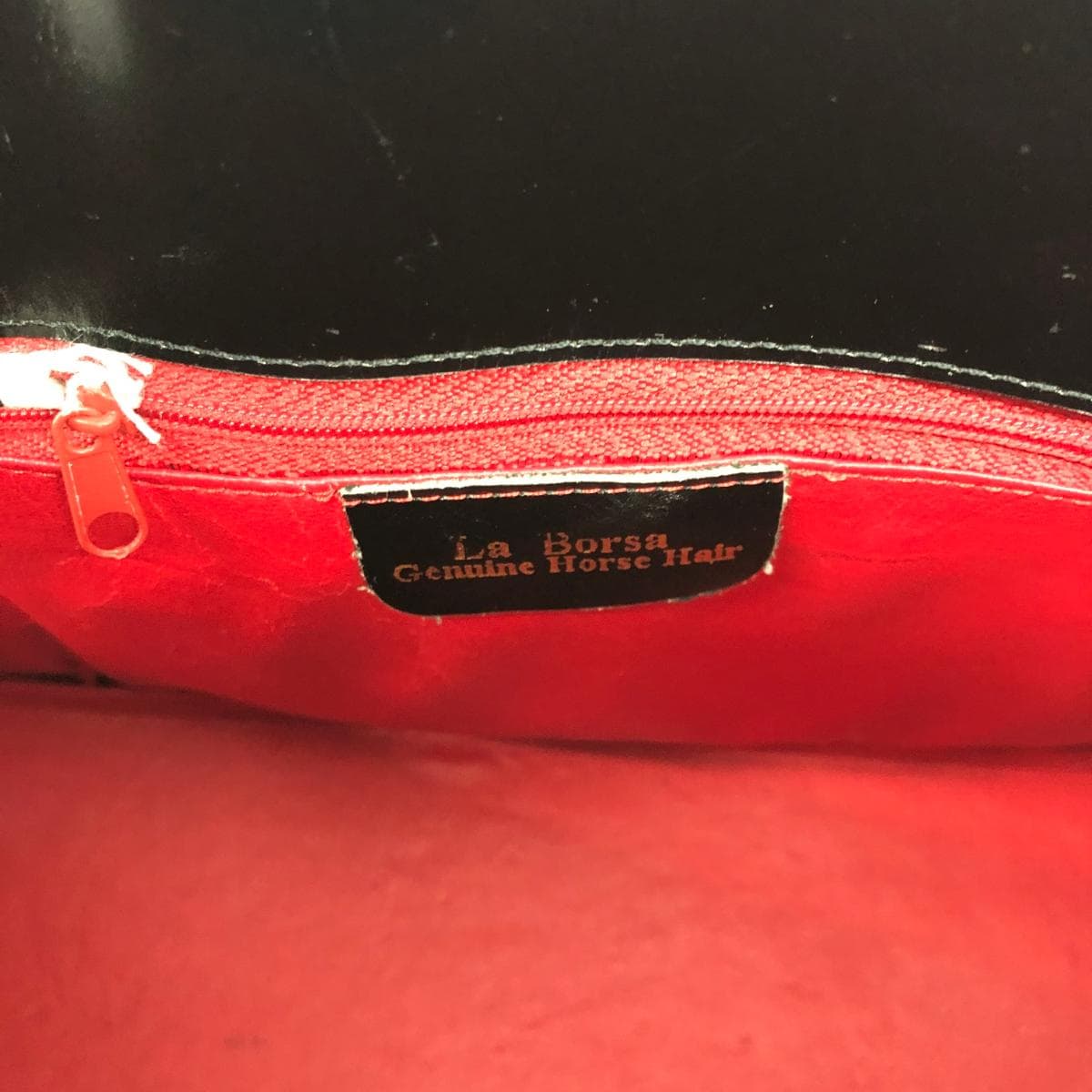 LA BORSA 2WAY Handbag Horsehair Black Women's 7