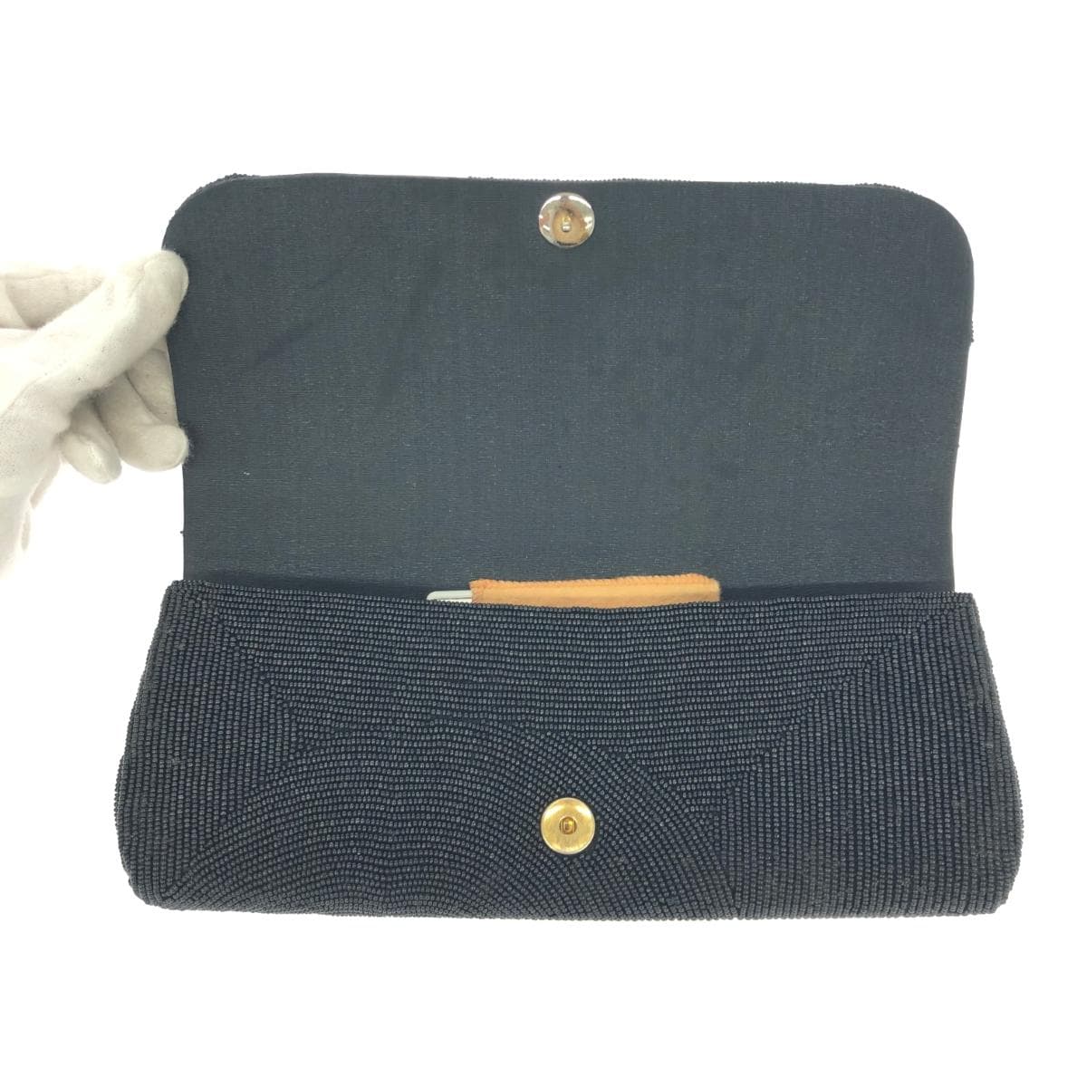 bag handbag bead clutch bag flower black ladies 5