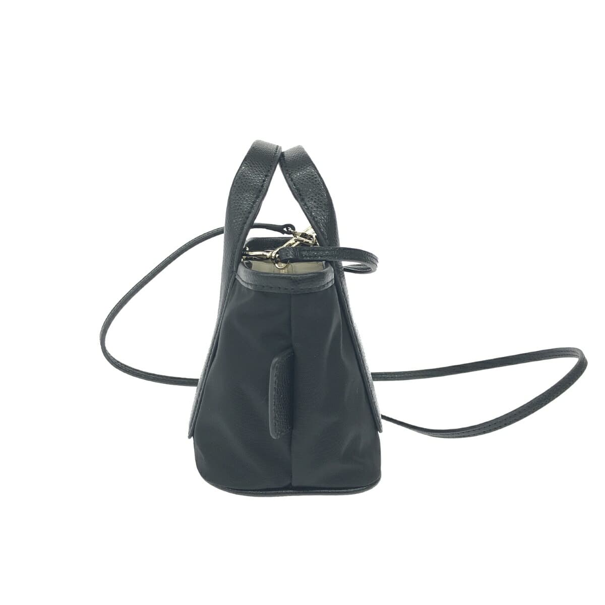 FURLA Mini 2WAY Bag / PIUMA Excellent Condition Leather × Nylon WE00619 Black Ladies 2