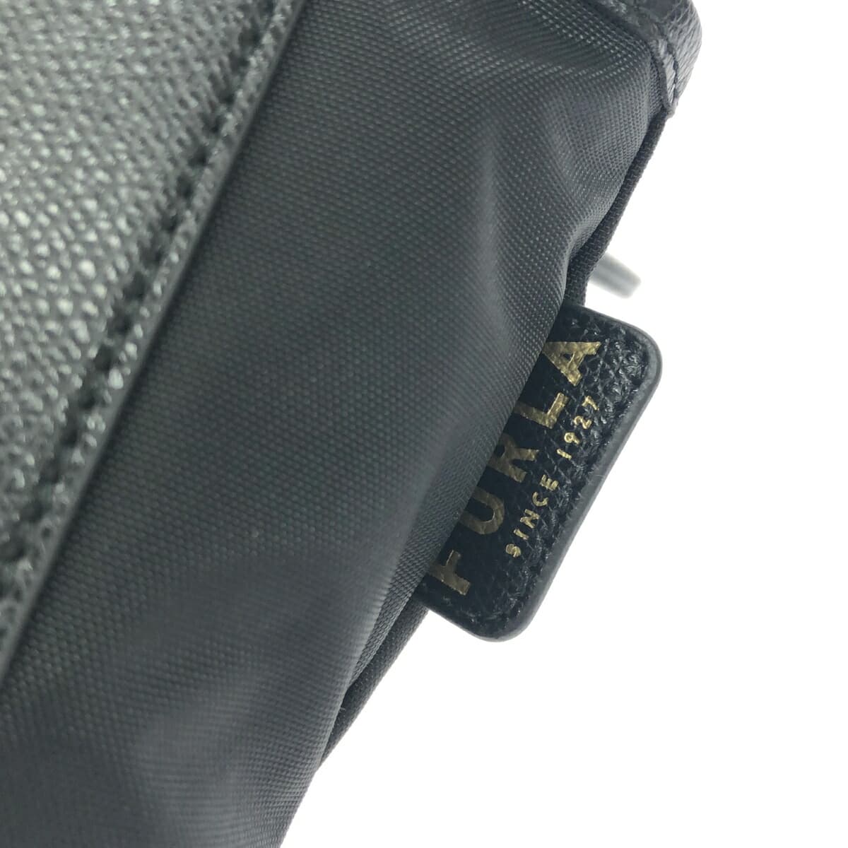 FURLA Mini 2WAY Bag / PIUMA Excellent Condition Leather × Nylon WE00619 Black Ladies 6