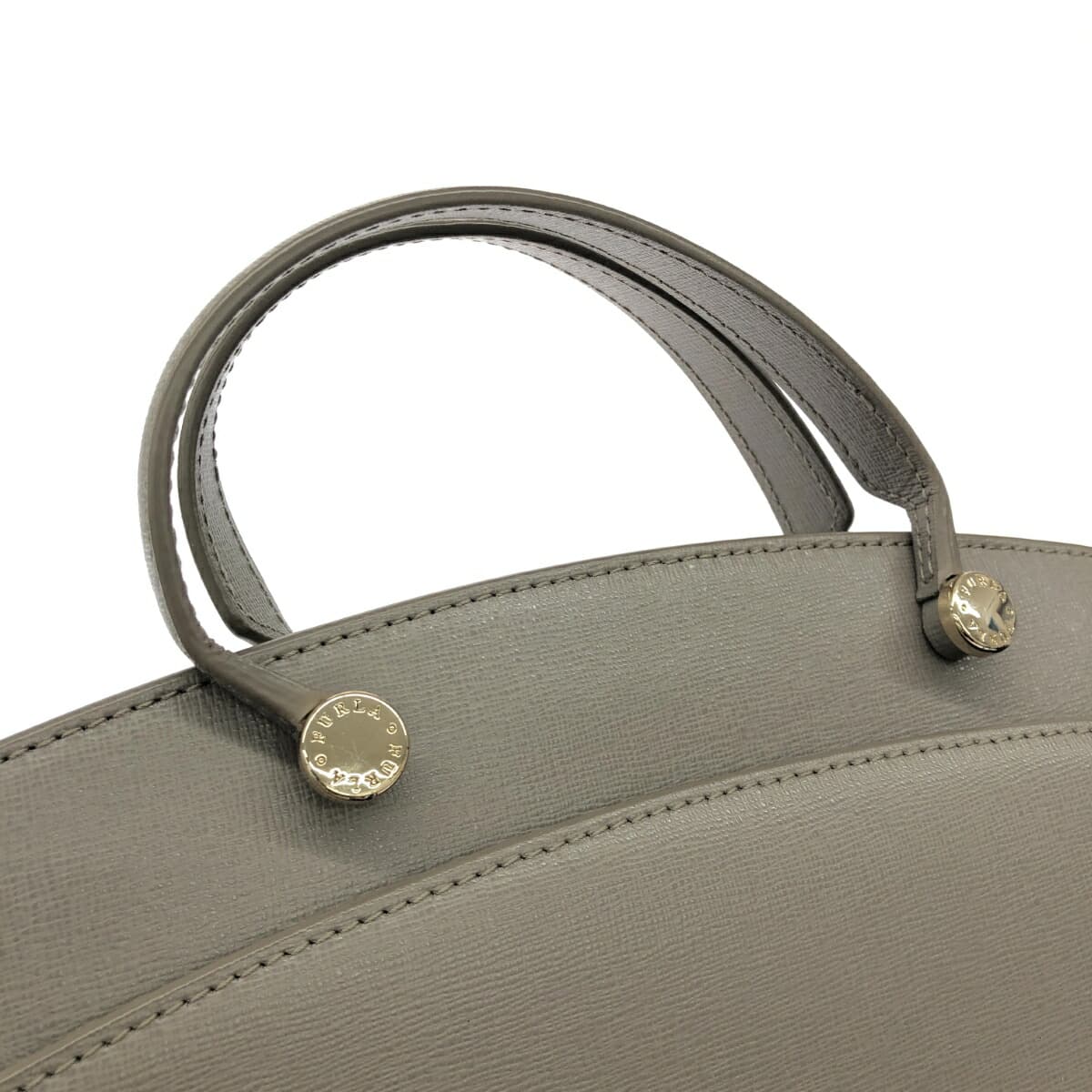 FURLA 2WAY Bag / Agatha M Good Condition PVC Gray Beige Ladies 5