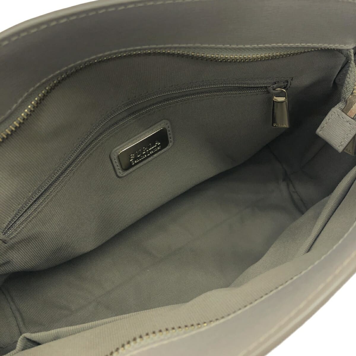FURLA 2WAY Bag / Agatha M Good Condition PVC Gray Beige Ladies 6