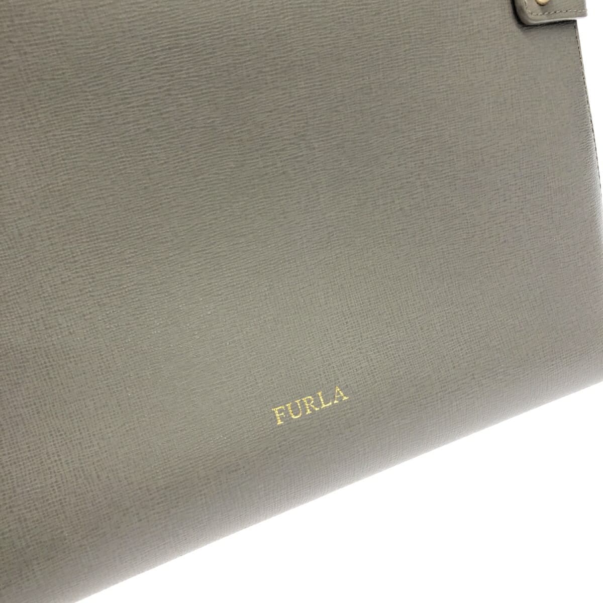 FURLA 2WAY Bag / Agatha M Good Condition PVC Gray Beige Ladies 8