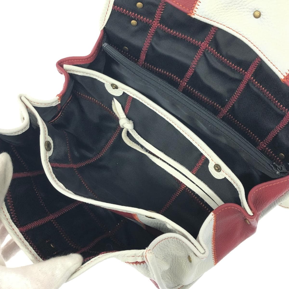 WMY Shoulder Bag Leather/With Key Case White/Red Women's 5