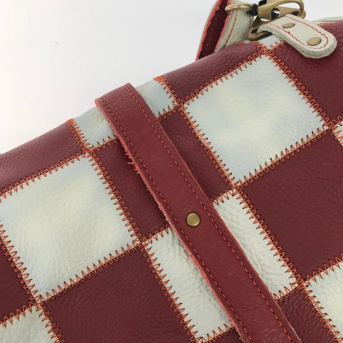 WMY Shoulder Bag Leather/With Key Case White/Red Women's 7