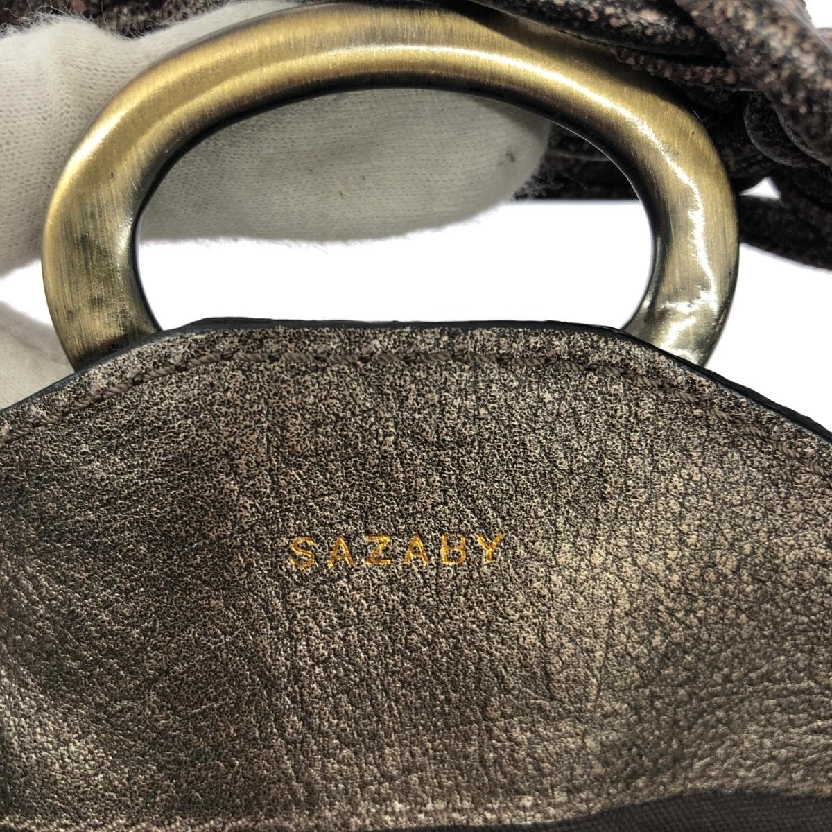 SAZABY One Shoulder Bag Good Condition Leather Bronze Color Women's 9