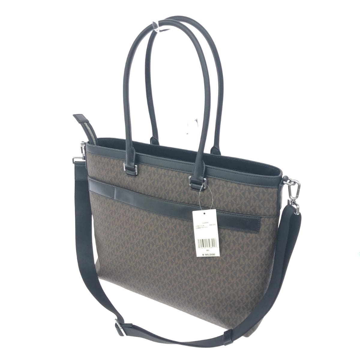 MICHAEL KORS Tote Bag Like New MK Monogram/PVC Black/Brown Ladies 3