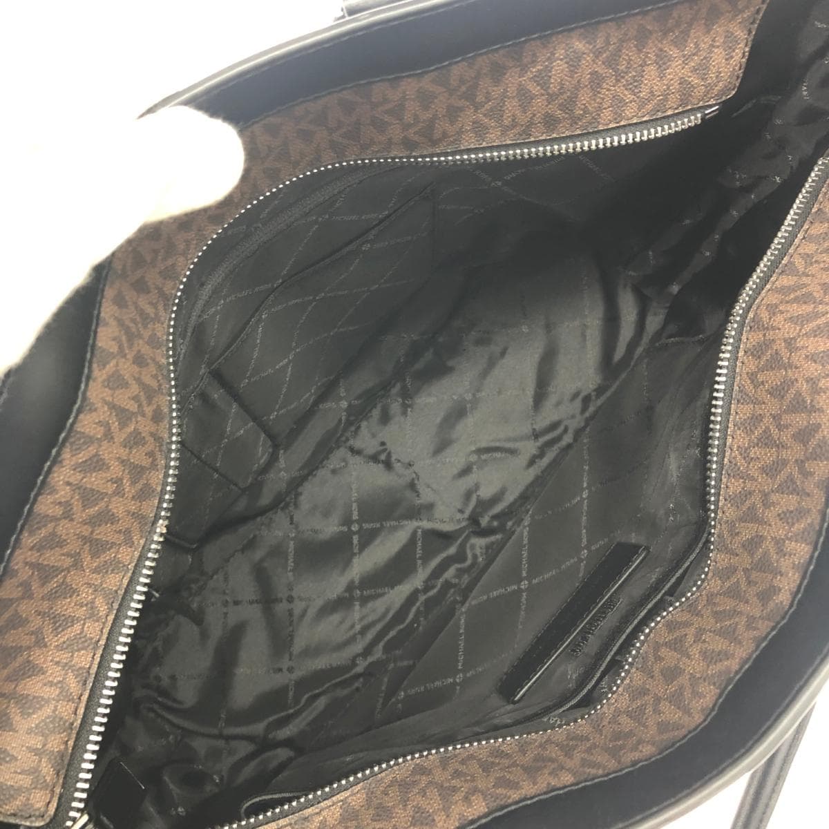 MICHAEL KORS Tote Bag Like New MK Monogram/PVC Black/Brown Ladies 6