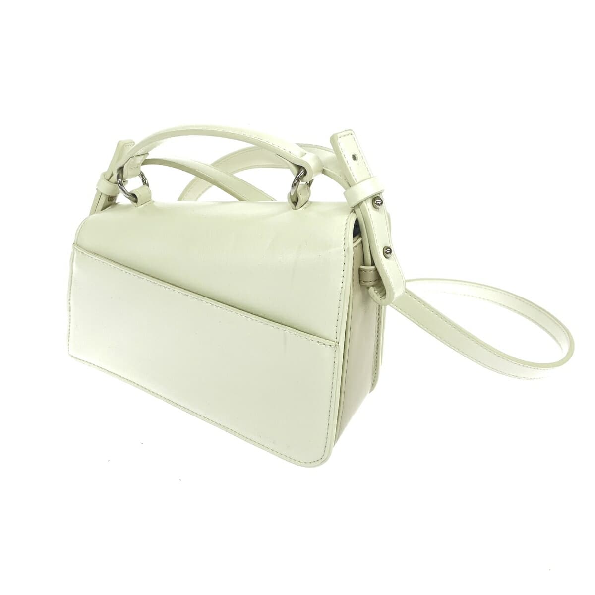 ADD CULUMN Ad Column 2WAY Shoulder Bag Good Condition Leather White Women's 3
