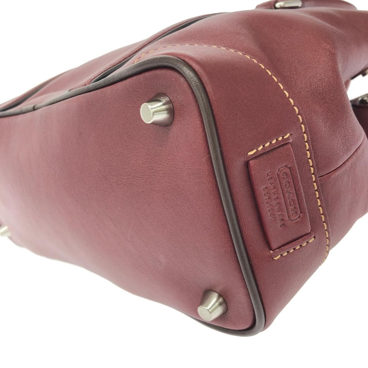 COACH Tote Bag Leather 7586 Bordeaux Ladies 6