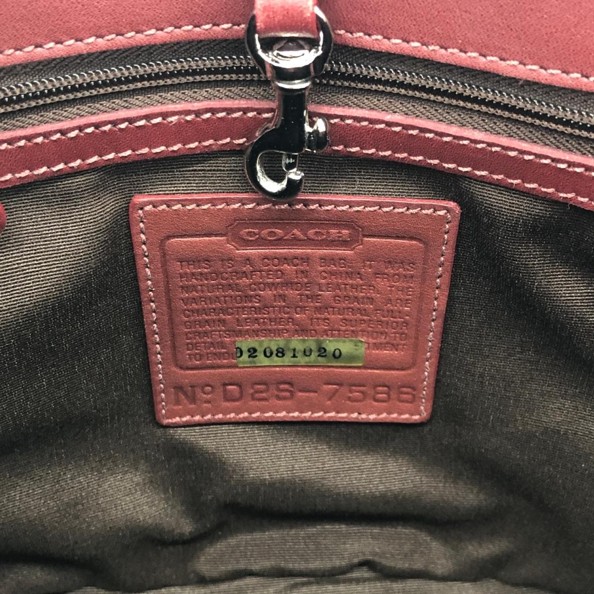 COACH Tote Bag Leather 7586 Bordeaux Ladies 9