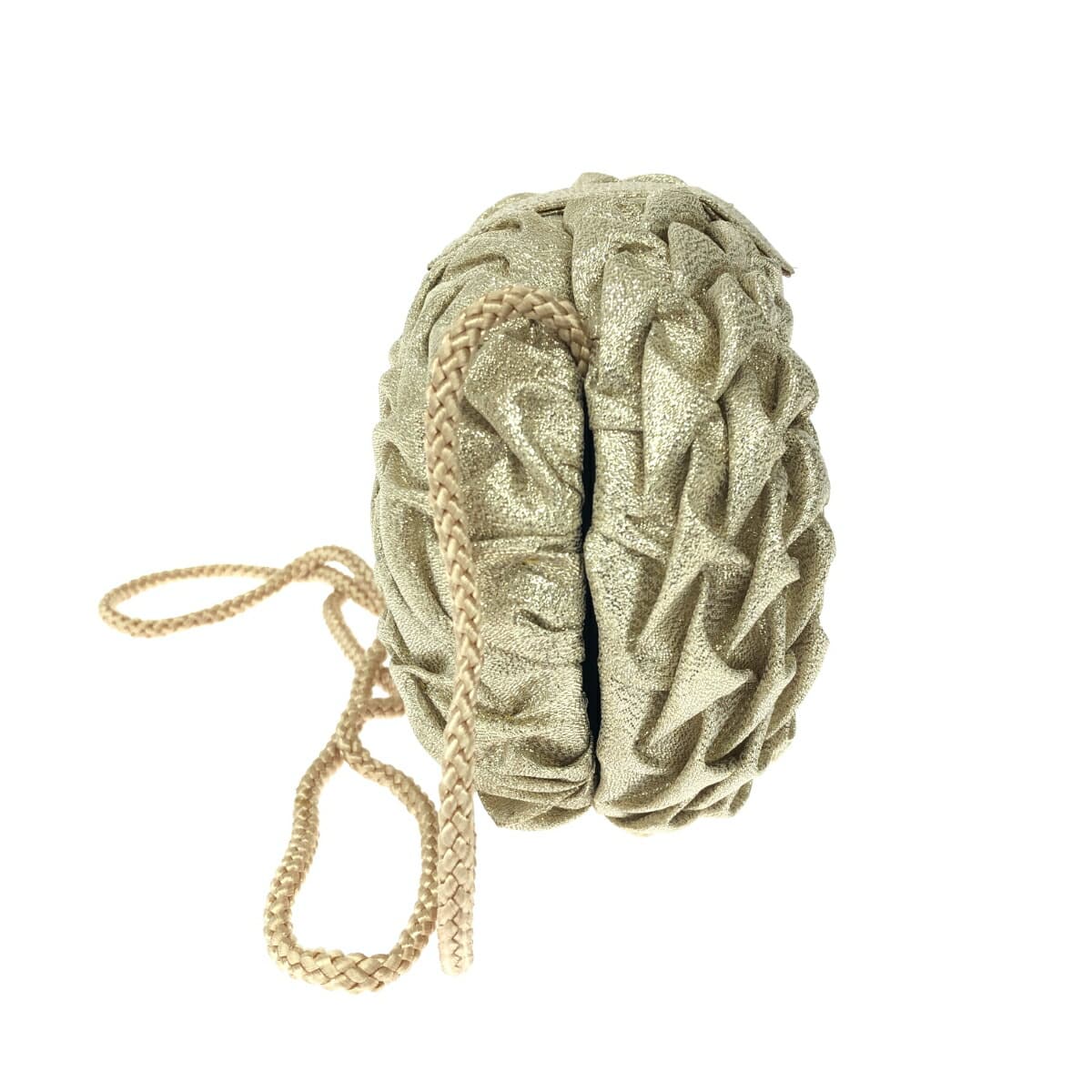 T.S.T.Arts Party Bag Gathered Rhinestone Satin Champagne Gold Gold Color Ladies 2