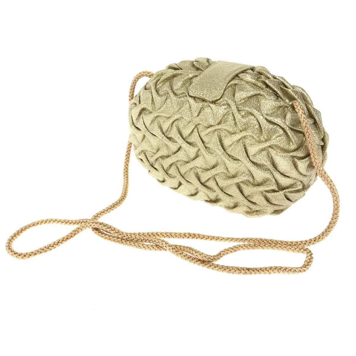 T.S.T.Arts Party Bag Gathered Rhinestone Satin Champagne Gold Gold Color Ladies 3