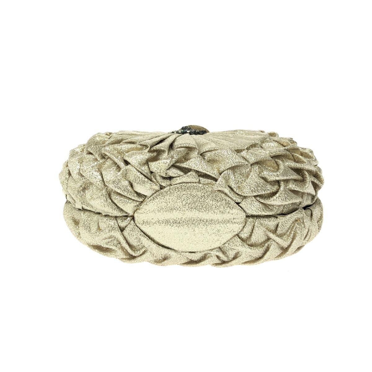 T.S.T.Arts Party Bag Gathered Rhinestone Satin Champagne Gold Gold Color Ladies 4