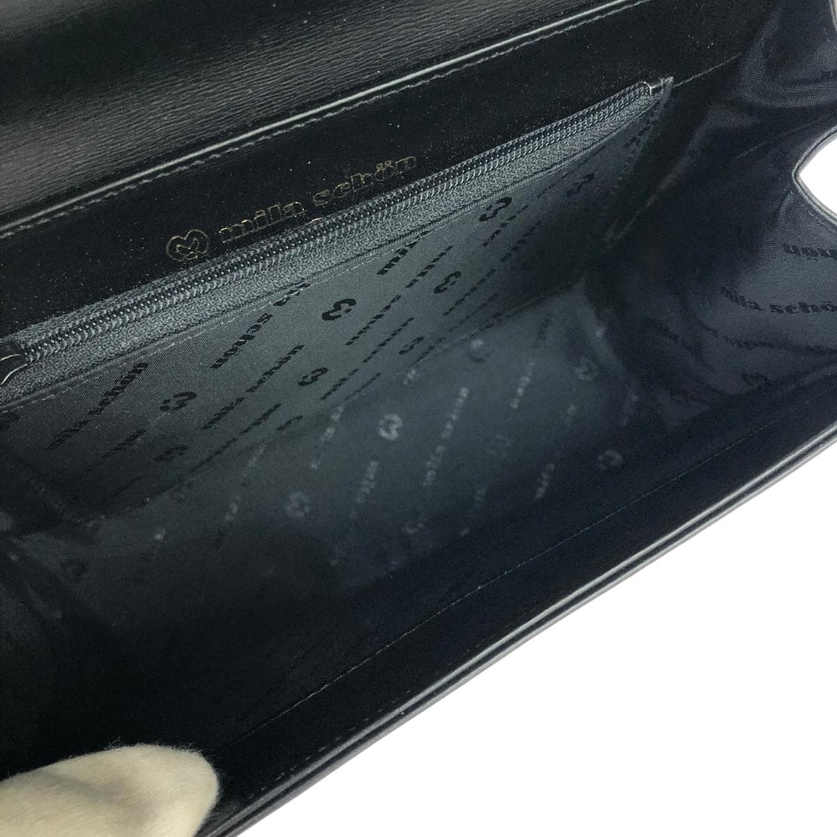 MILA SCHON 2WAY Handbag in excellent condition, formal top handle leather, black, for ladies 7