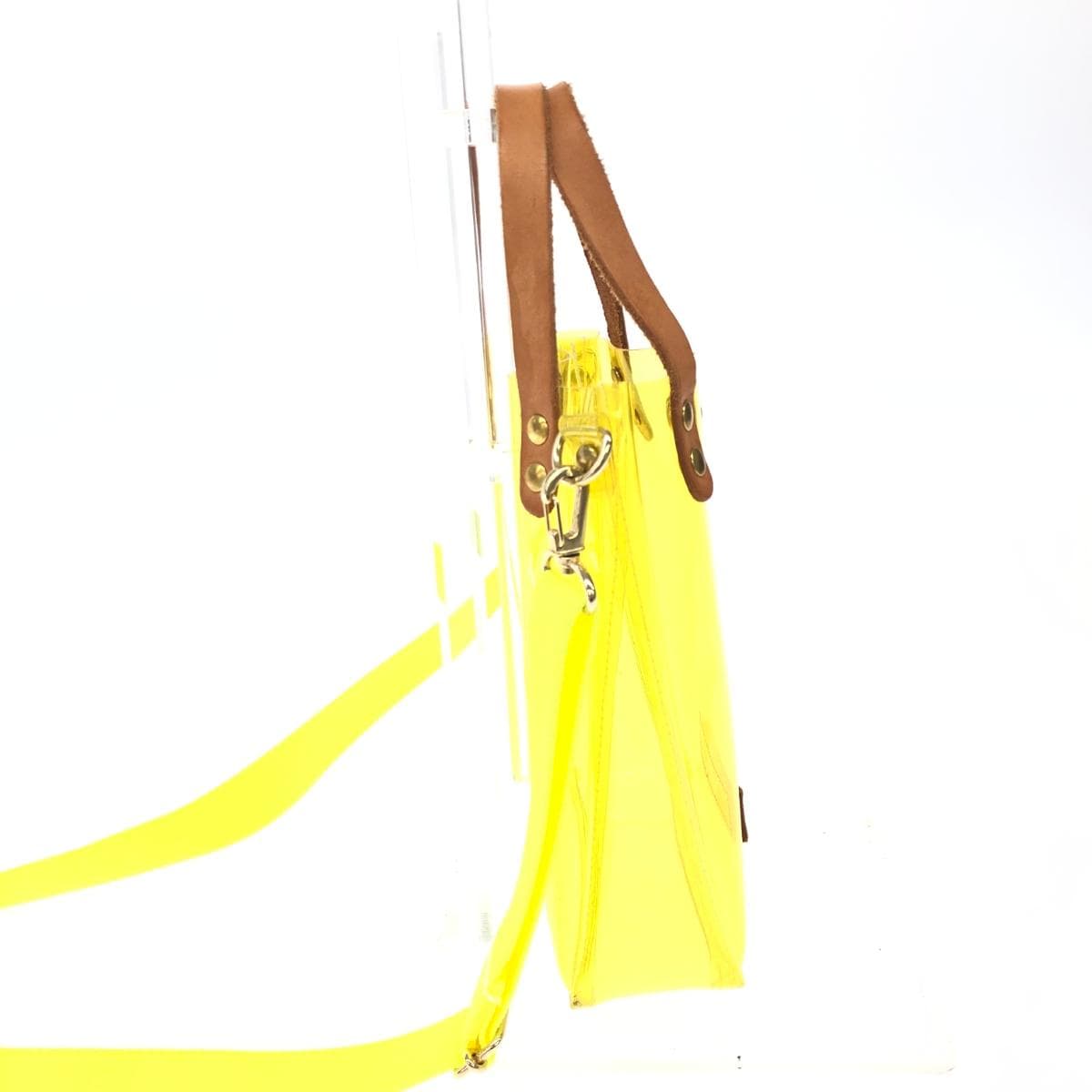 The Container Shop 2WAY Bag Good Condition Vinyl Material / Leather Handle Yellow Ladies 2