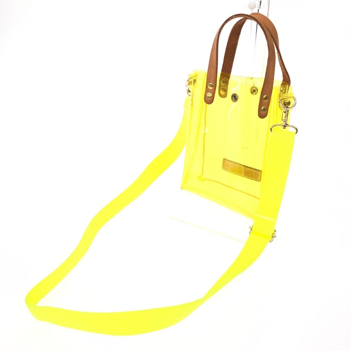 The Container Shop 2WAY Bag Good Condition Vinyl Material / Leather Handle Yellow Ladies 3