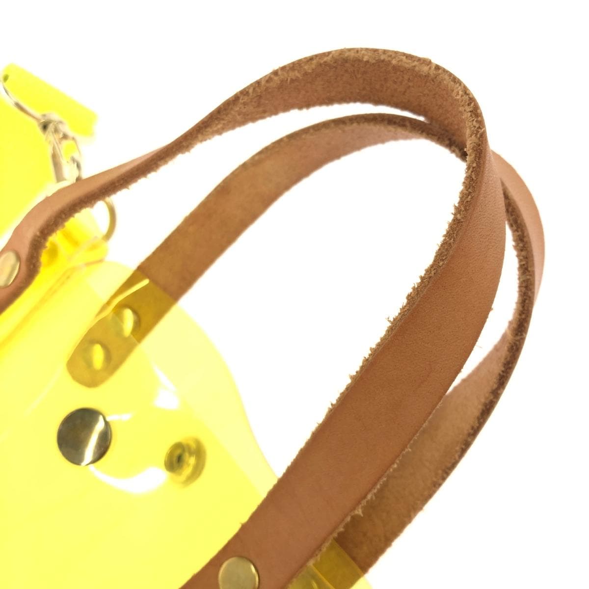 The Container Shop 2WAY Bag Good Condition Vinyl Material / Leather Handle Yellow Ladies 4